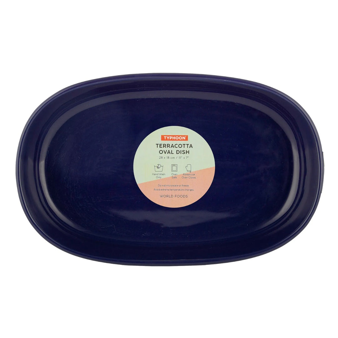 Typhoon World Foods Terracotta Navy Oval Dish