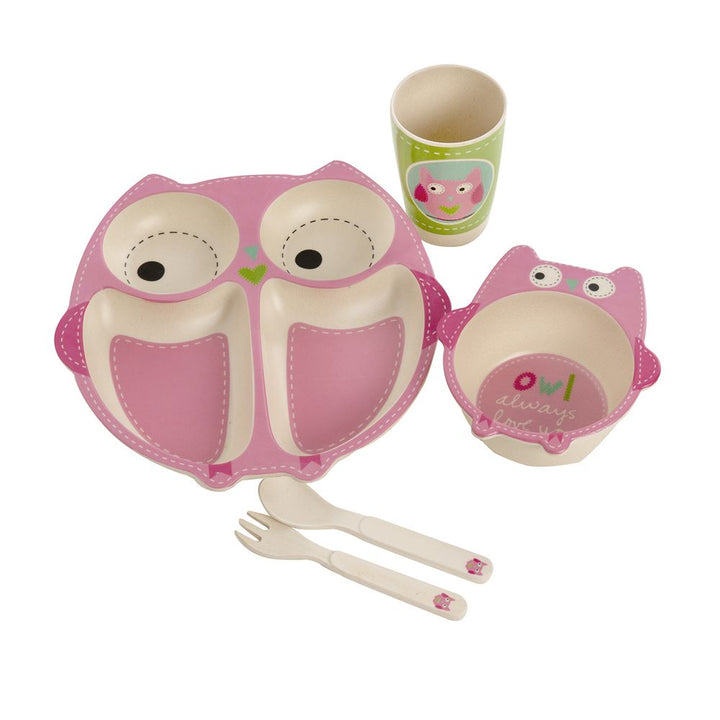 Eddingtons Eco Bamboo 5PC Kids Dinner Set - Owl