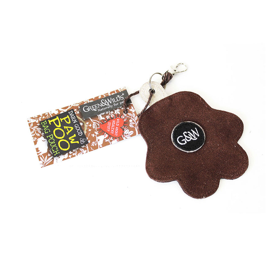 Green & Wilds Paw Print Dog Poo Bag Holder Keyring