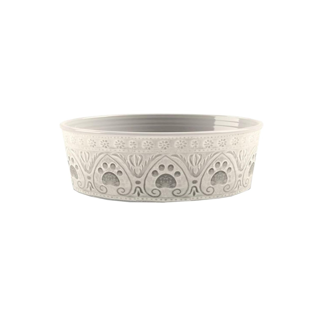 Natural Paw Print Melamine Pet Bowl - Medium