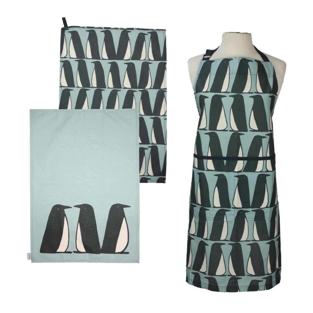 Scion Pedro Penguin Ice Apron & Tea Towels Set