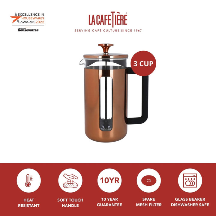 La Cafetiére Pisa Copper Cafetiere - 3 Cup
