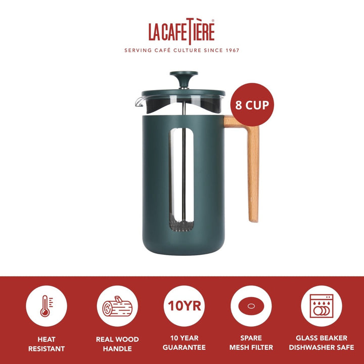 La Cafetiére Pisa Green Cafetiere - 8 Cup