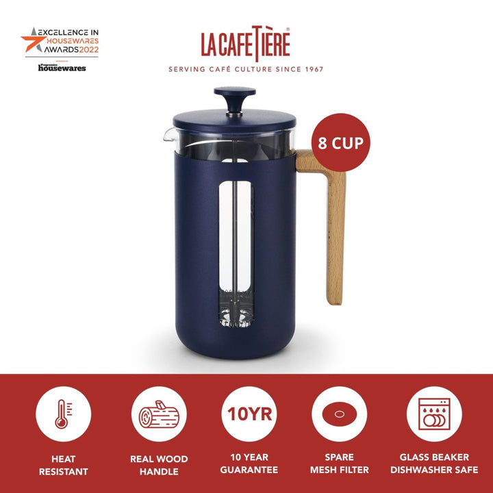 La Cafetiére Pisa Navy Cafetiere - 8 Cup