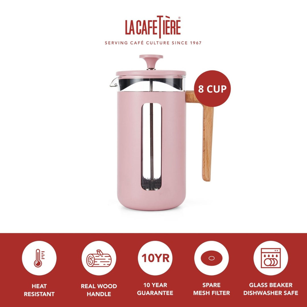 La Cafetiére Pisa Pink Cafetiere - 8 Cup