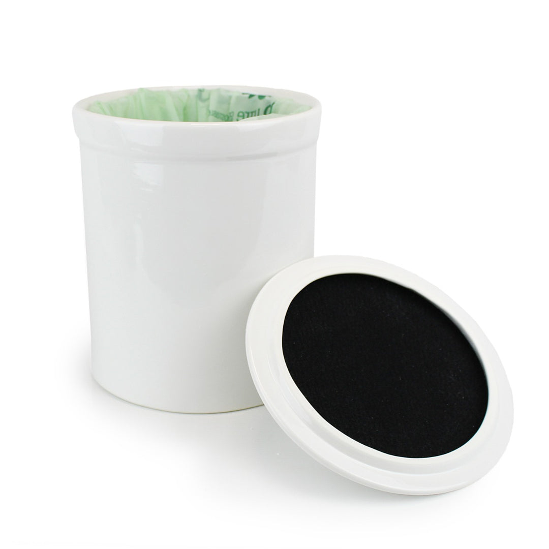 Portland Ceramic Compost Caddy - White
