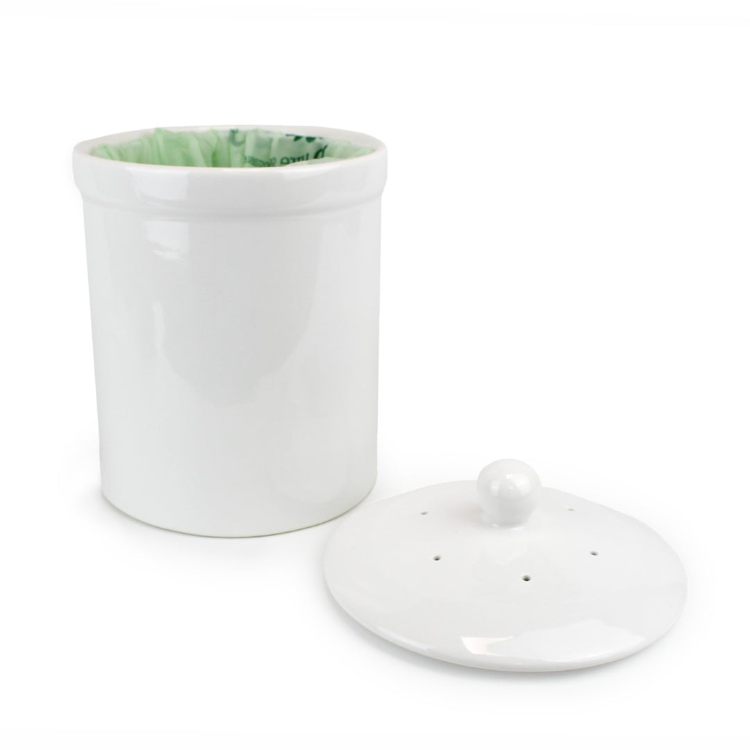 Portland Ceramic Compost Caddy - White