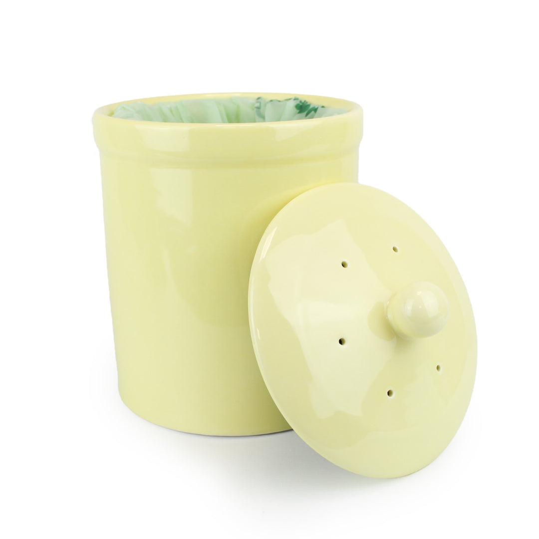 Portland Ceramic Compost Caddy - Pale Yellow