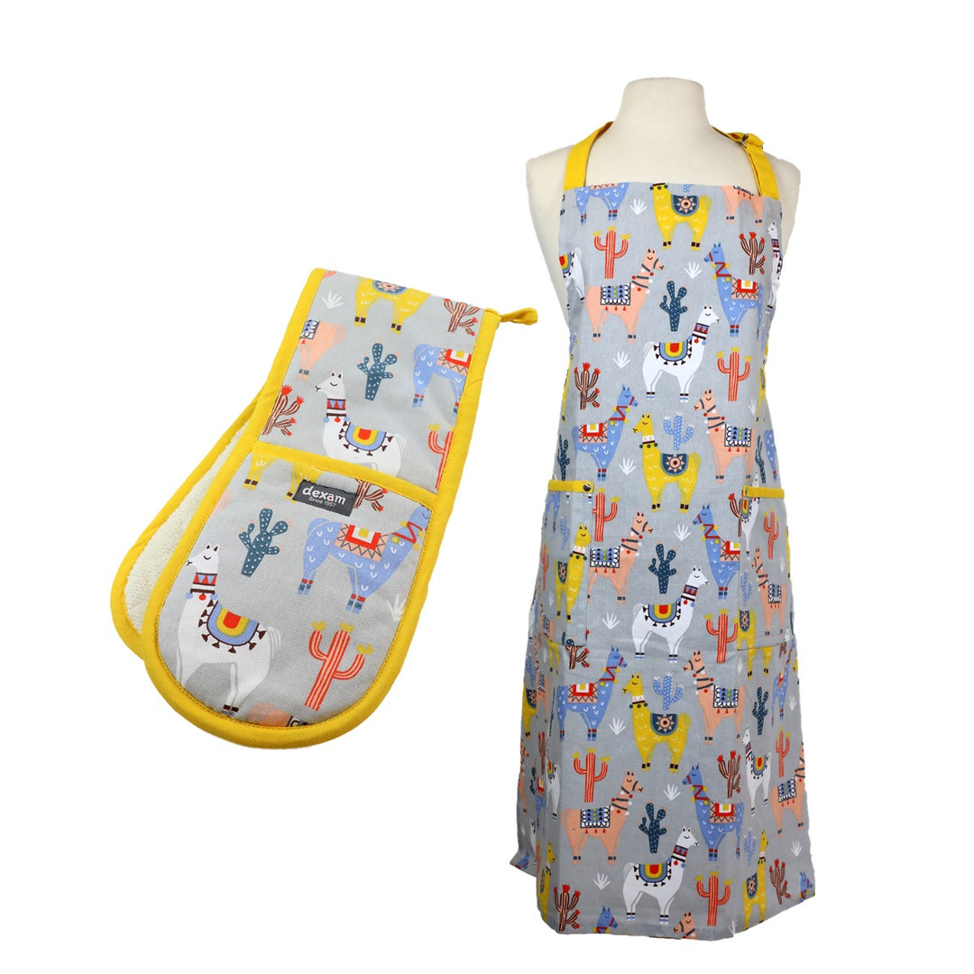 Dexam No Probllama Apron & Double Oven Glove Set
