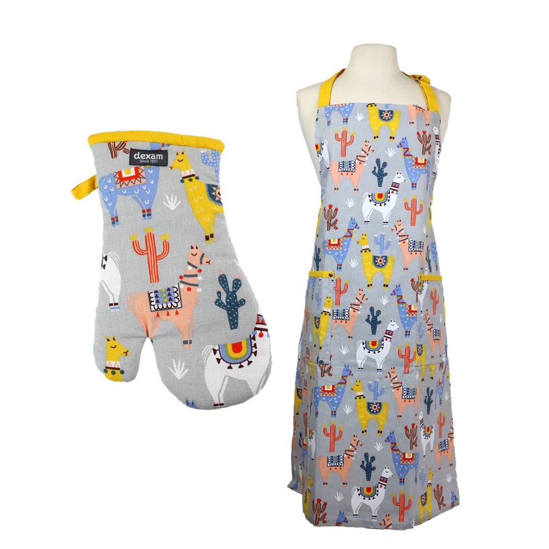 Dexam No Probllama Apron & Oven Gauntlet Set