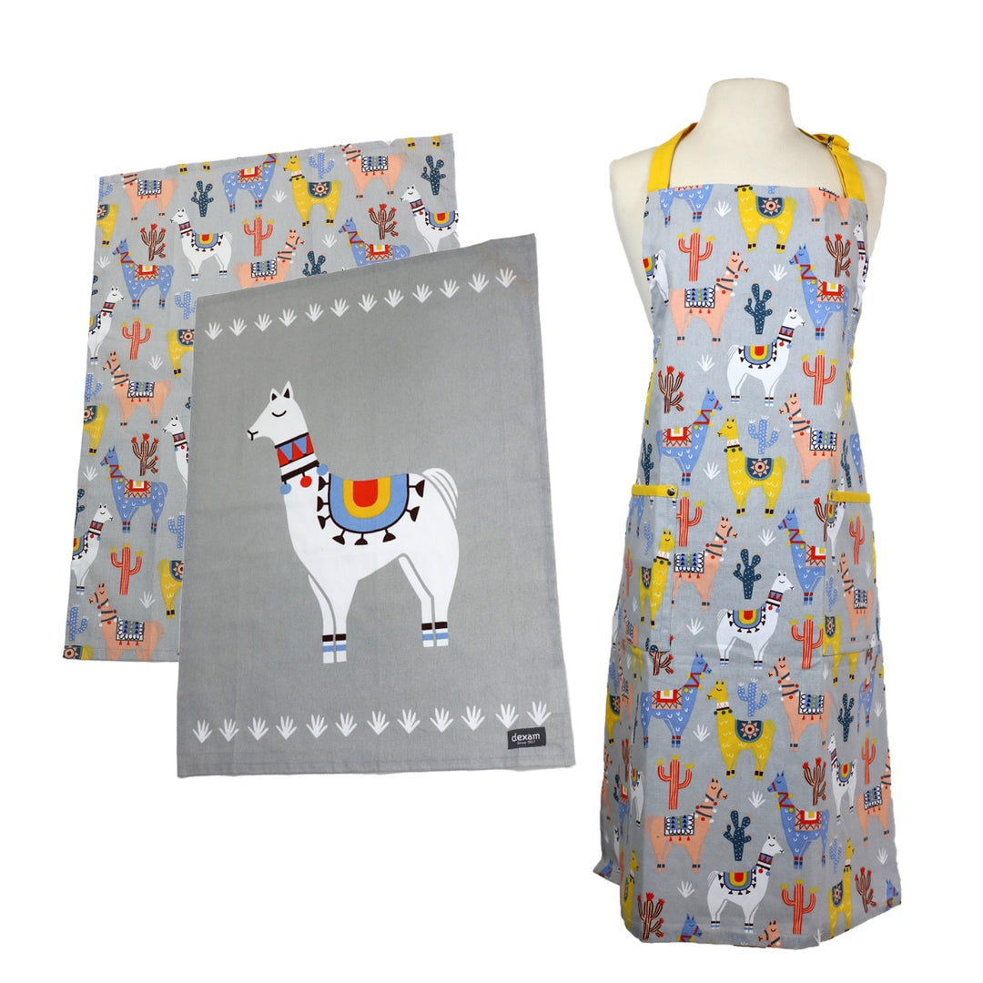 Dexam No Probllama Apron & Tea Towels Set