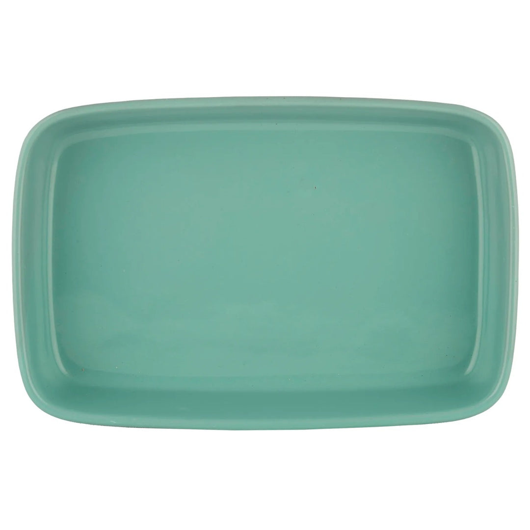 Typhoon World Foods Terracotta Aqua Rectangular Dish