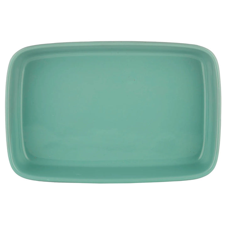 Typhoon World Foods Terracotta Aqua Rectangular Dish