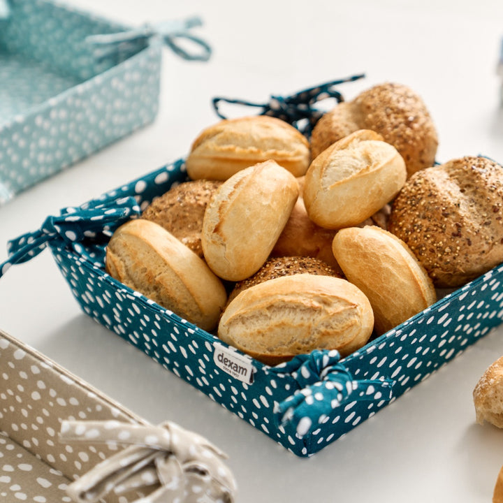 Dexam Sintra Spotted Recycled Cotton Bread Basket - Ink Blue