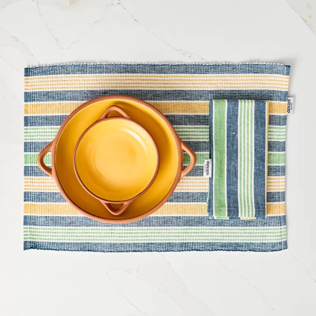 Dexam Sintra Recycled Cotton Napkin & Placemat Set - Striped