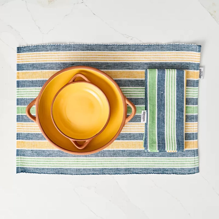 Dexam Sintra Recycled Cotton Napkin & Placemat Set - Striped
