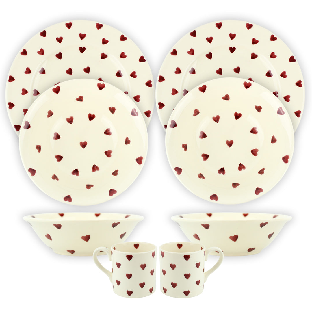 Haselbury Queen of Hearts Dinnerware Set with Mugs