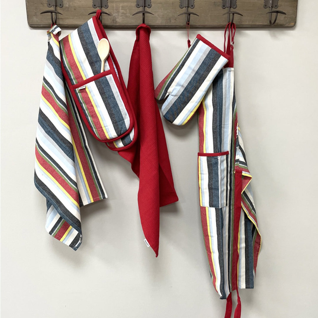 Dexam Stripe Recycled Cotton Tea Towels Set - Red
