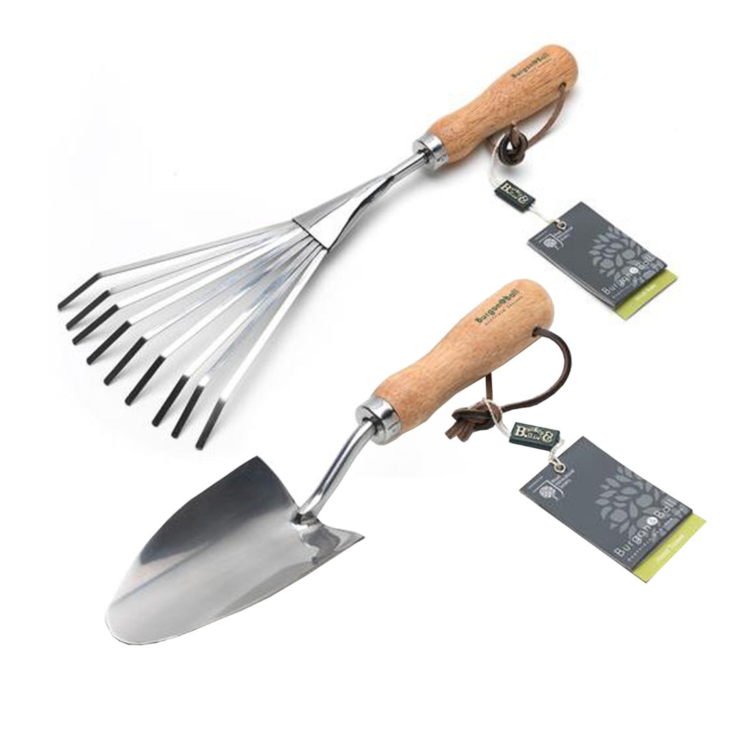 Burgon & Ball RHS Hand Tools Set - Hand Trowel & Shrub Rake