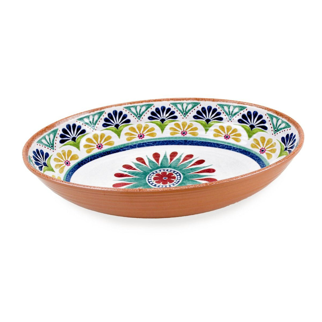 Rio Medallion Melamine Tray, Oval Bowl, Salad Servers & Dipping Bowls Set