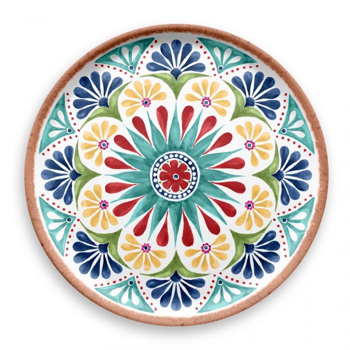 Rio Medallion Melamine Oval Bowl & Round Platter Set