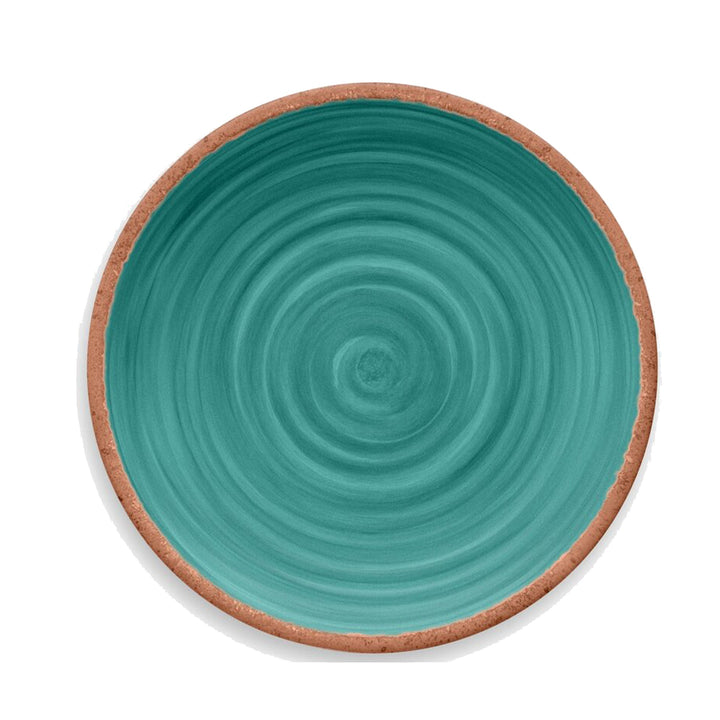 Rustic Swirl Turquoise Melamine Dinner & Side Plate Set