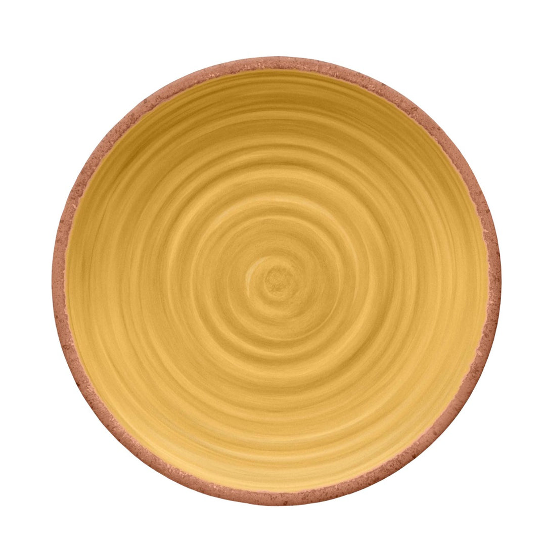 Rustic Swirl Yellow Melamine Dinner Plates