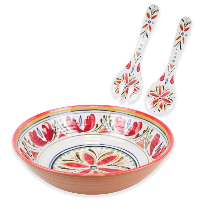 Mediterranean Melamine Salad Serving Set
