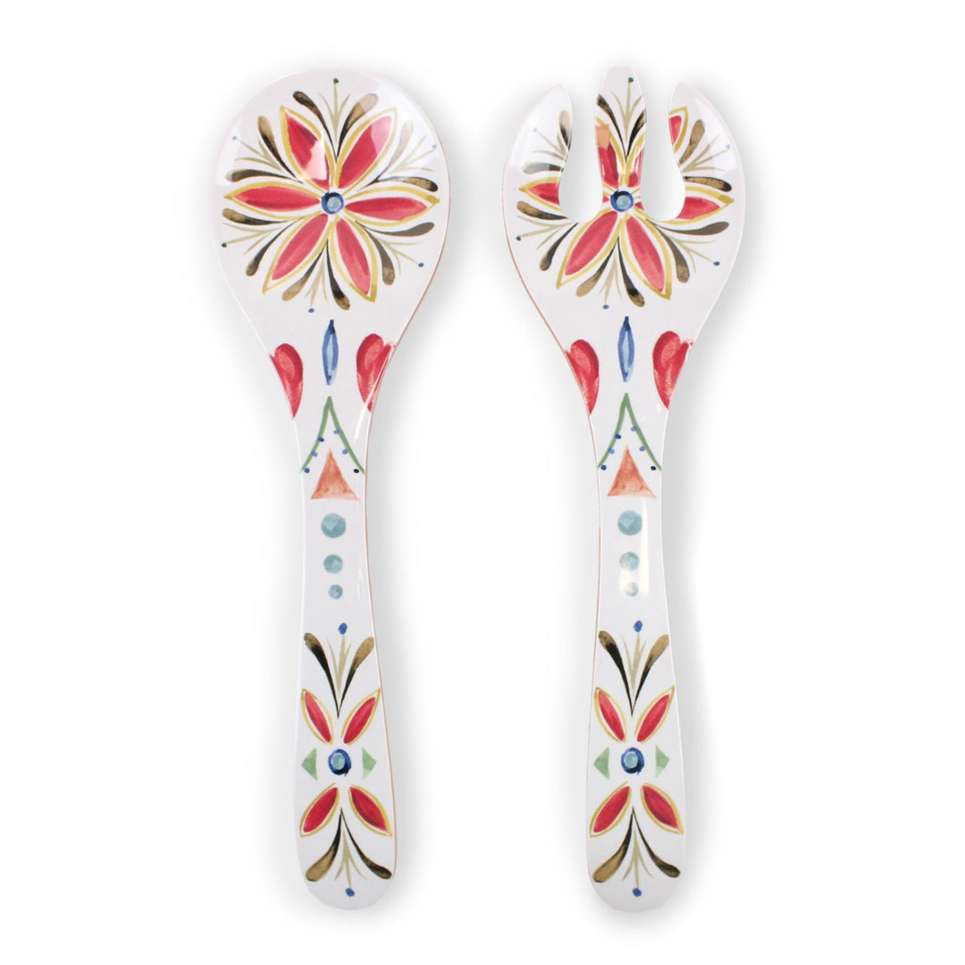 Mediterranean Melamine Platter, Oval Tray & Salad Serving Set