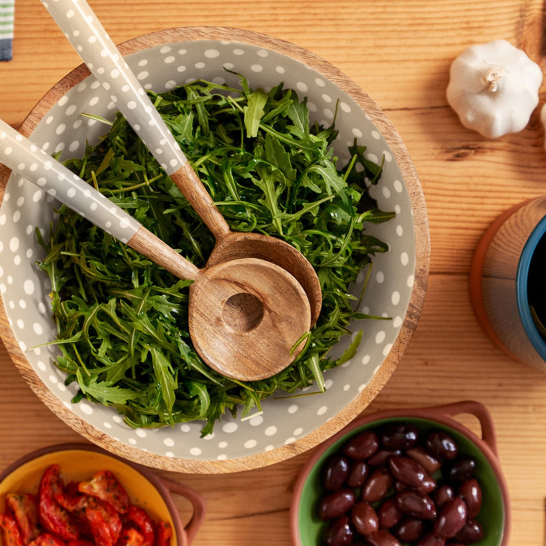 Dexam Sintra Mango Wood Salad Bowl - Stone