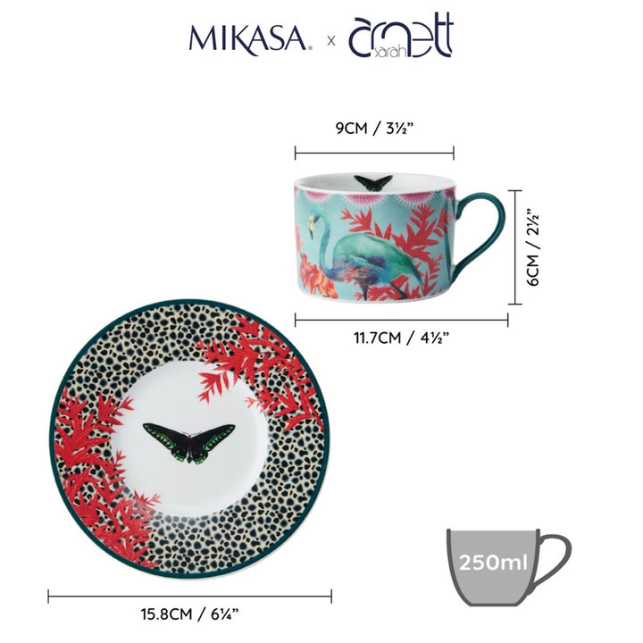 Mikasa Sarah Arnett Tea Cup & Saucer Set