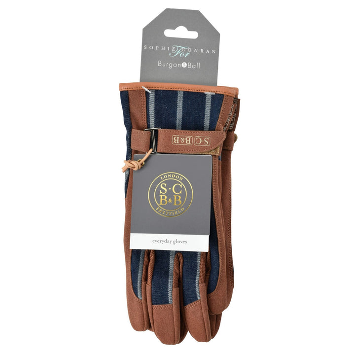 Sophie Conran 'Everyday' Striped Gardening Gloves - Navy Ticking