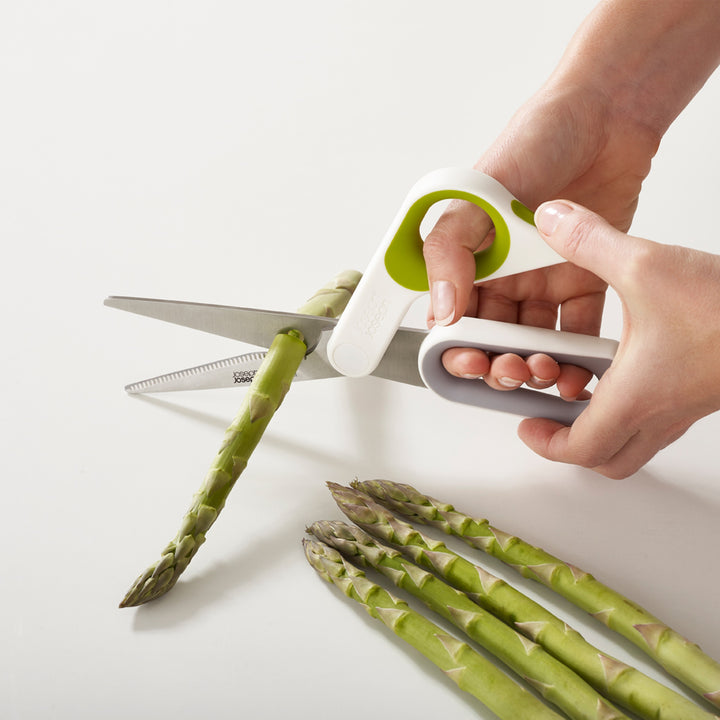 Joseph Joseph PowerGrip Kitchen Scissors for Tough Food - Cutting Asparagas