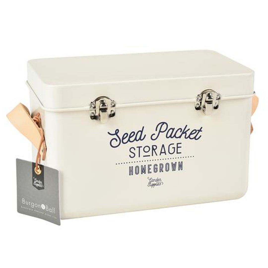 Burgon & Ball Seed Packets Storage Tin - Stone
