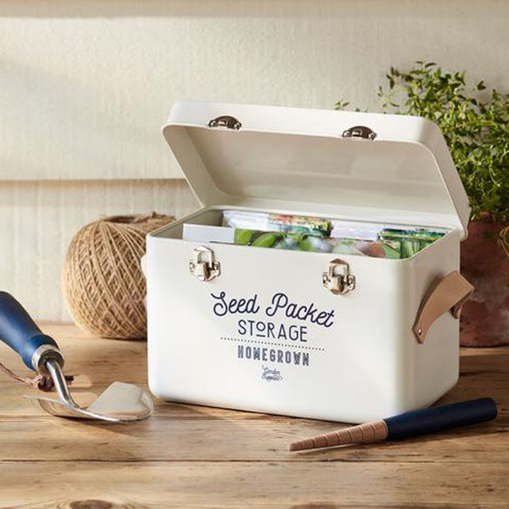 Burgon & Ball Seed Packets Storage Tin - Stone