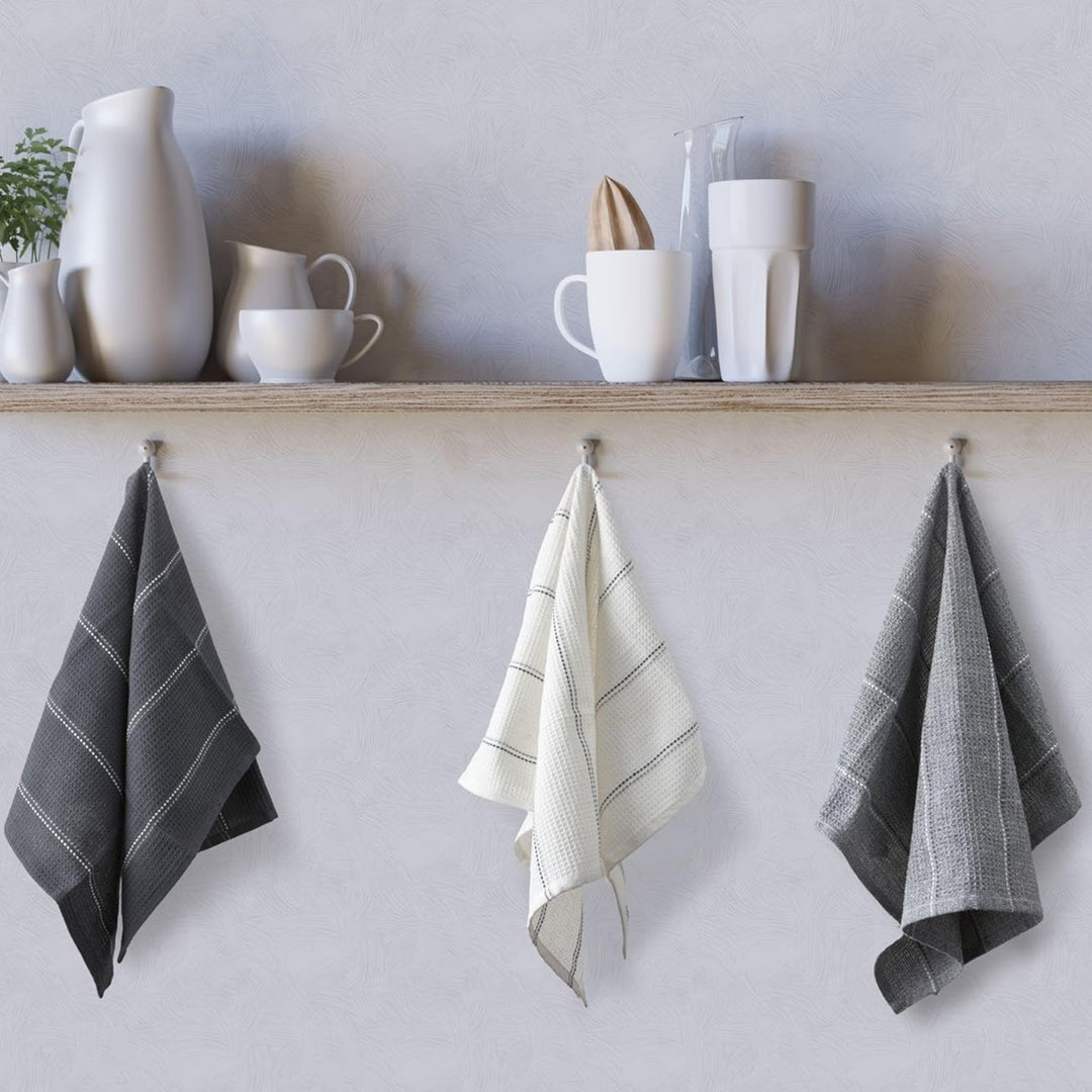 Le Chateau Waffle Tea Towels Set - Grey