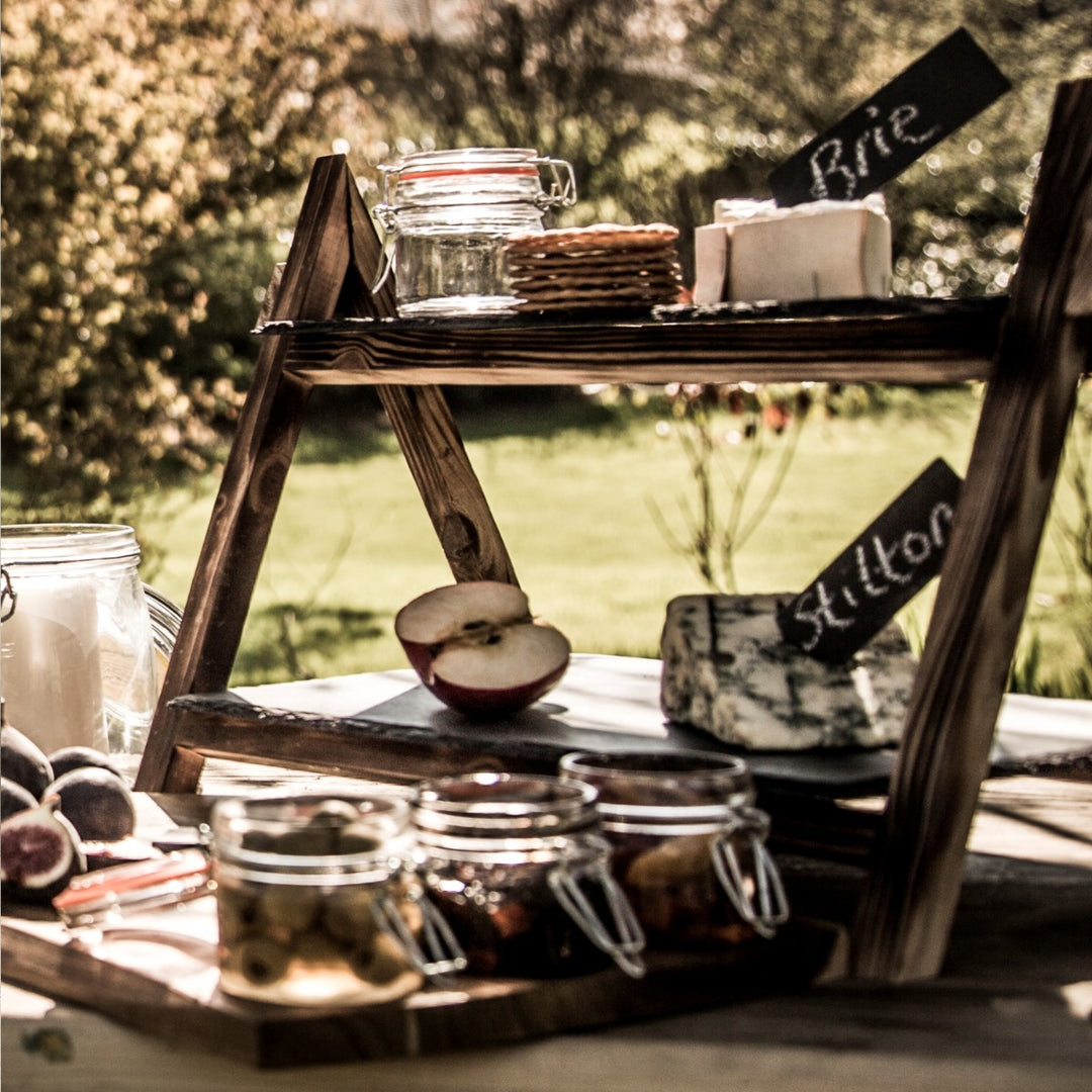 Artesà Slate & Wood Two-Tier Serving Stand