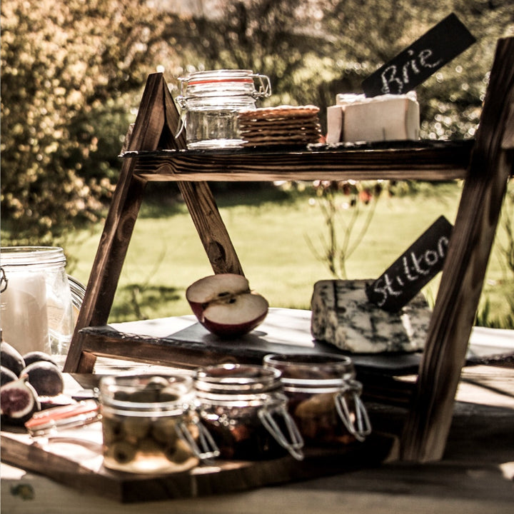 Artesà Slate & Wood Two-Tier Serving Stand