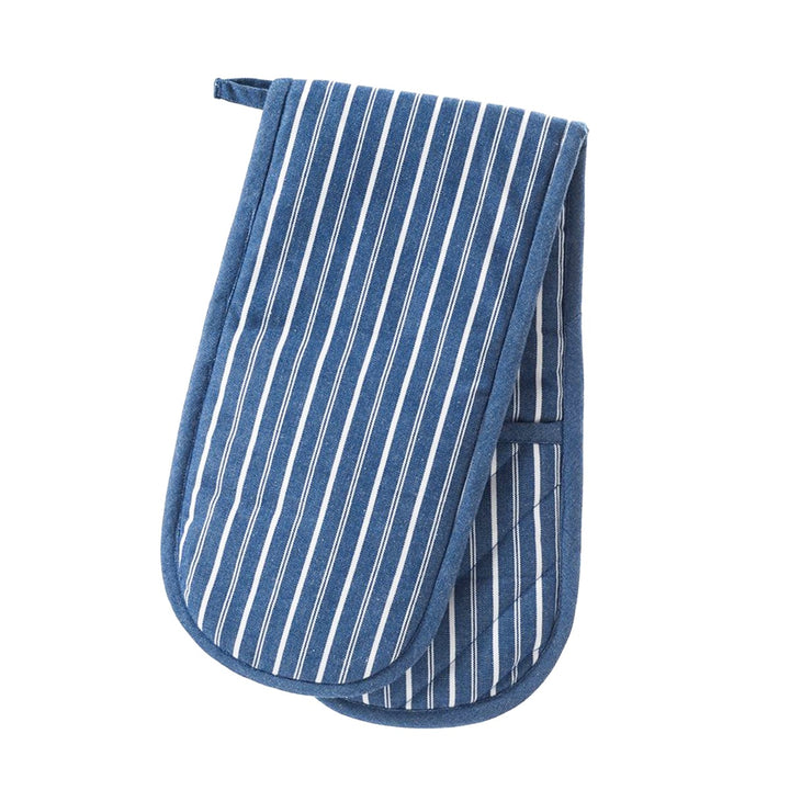 Stow Green Smithfield Blue Butchers Stripe Double Oven Glove