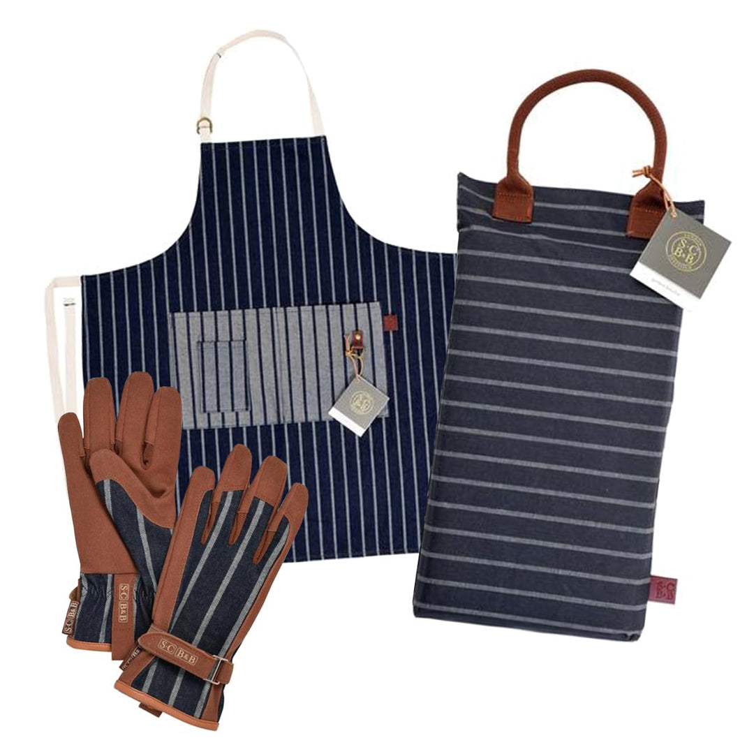 Sophie Conran Gloves, Full Apron & Kneeler Set - Blue