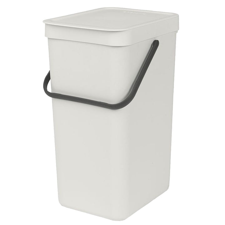 Brabantia Sort & Go Light Grey Kitchen Recycling Bin - 16L Size