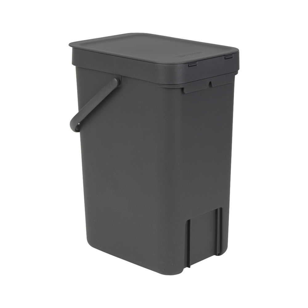 Brabantia Sort & Go Dark Grey Recycling Bin - 12L Size