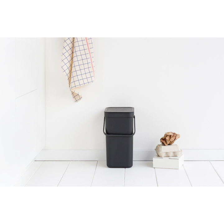 Brabantia Sort & Go Dark Grey Recycling Bin - 12L Size