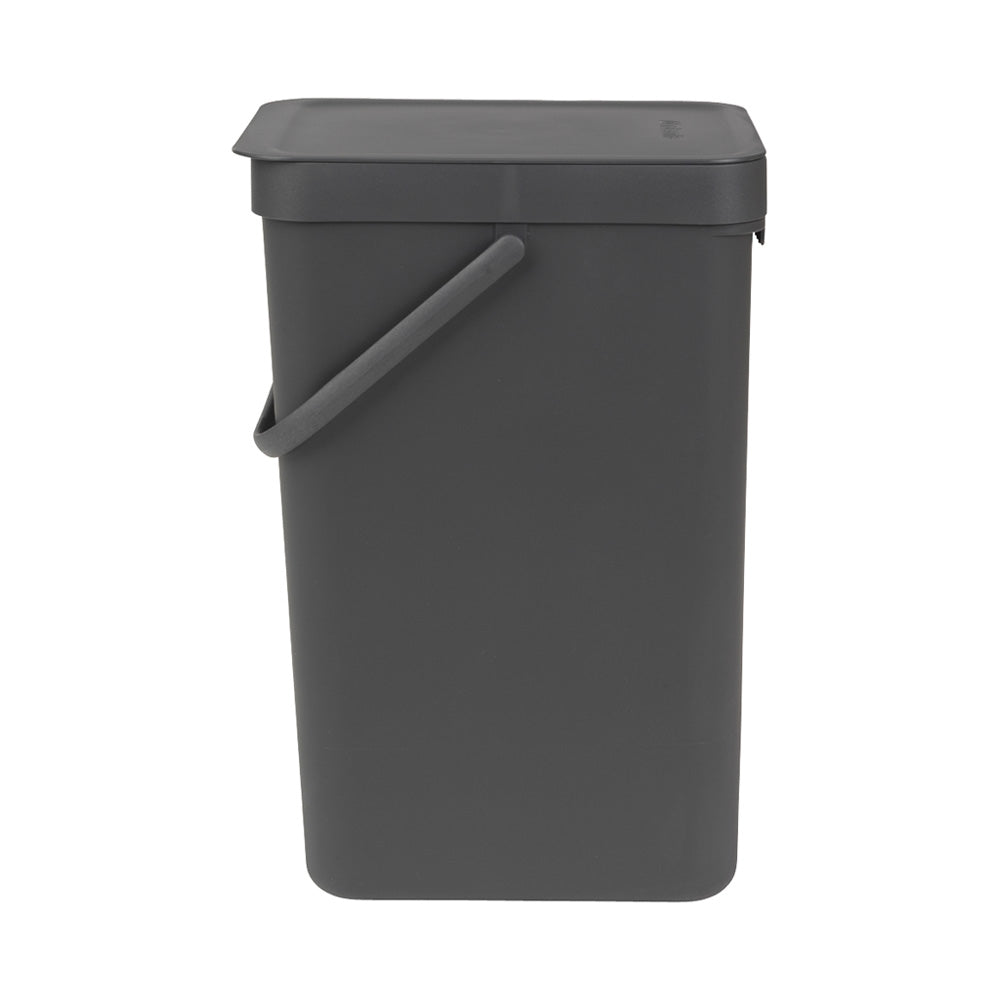 Brabantia Sort & Go Dark Grey Kitchen Recycling Bin - 16L Size
