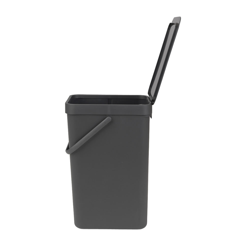 Brabantia Sort & Go Dark Grey Kitchen Recycling Bin - 16L Size