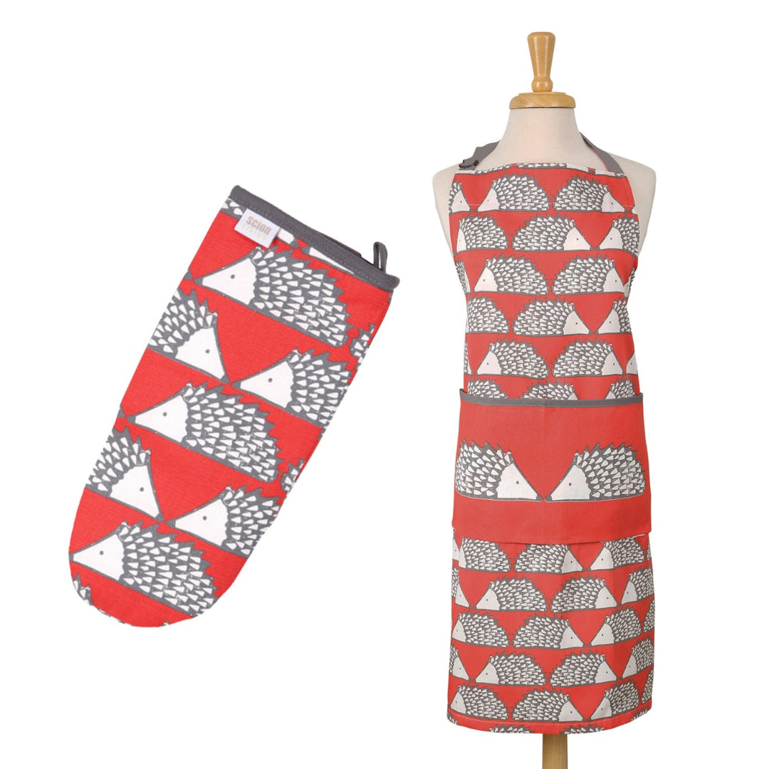 Scion Spike Apron & Oven Gauntlet Set - Red