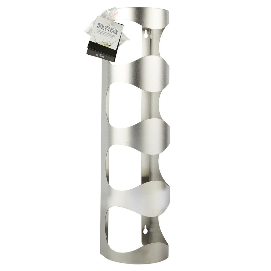 BarCraft Wall Mounted Stainess Steel 4 Bottle Wine Rack