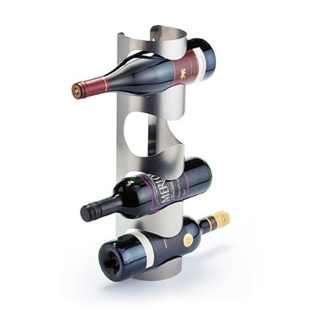BarCraft Wall Mounted Stainess Steel 4 Bottle Wine Rack