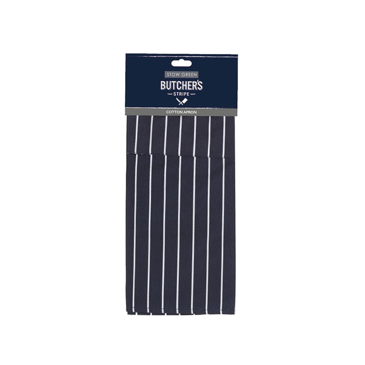 Stow Green Navy Butchers Stripe Apron