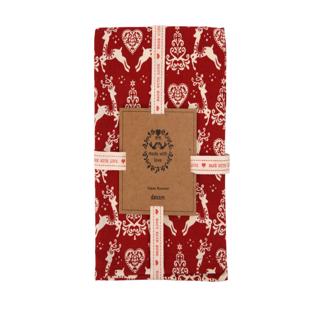 Dexam Christmas Red Yuletide Table Runner